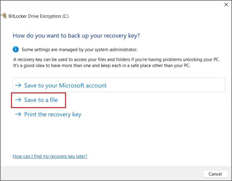 Windows 11 で BitLocker 回復キーを見つける方法