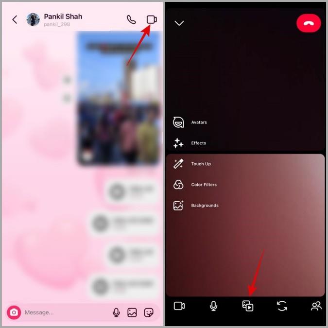 Instagram のビデオ通話で画面を共有する方法