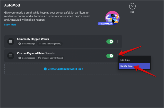 Discord でコンテンツモデレーションを設定して単語をブロックする方法