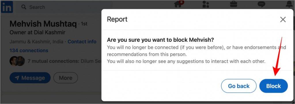 LinkedIn で誰かをブロックするとどうなるか