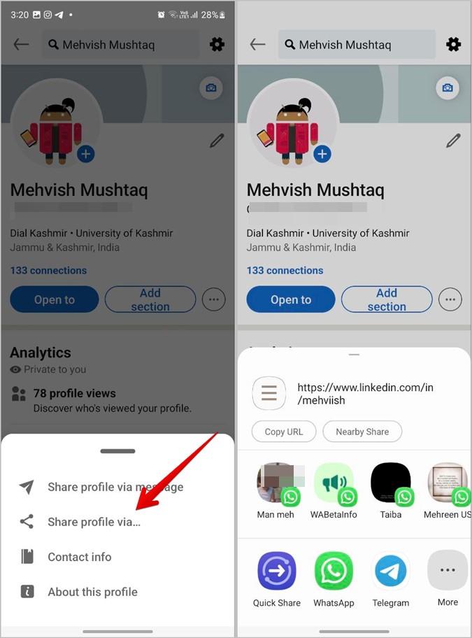LinkedIn プロフィールの URL とそれをモバイルおよび PC で共有する方法