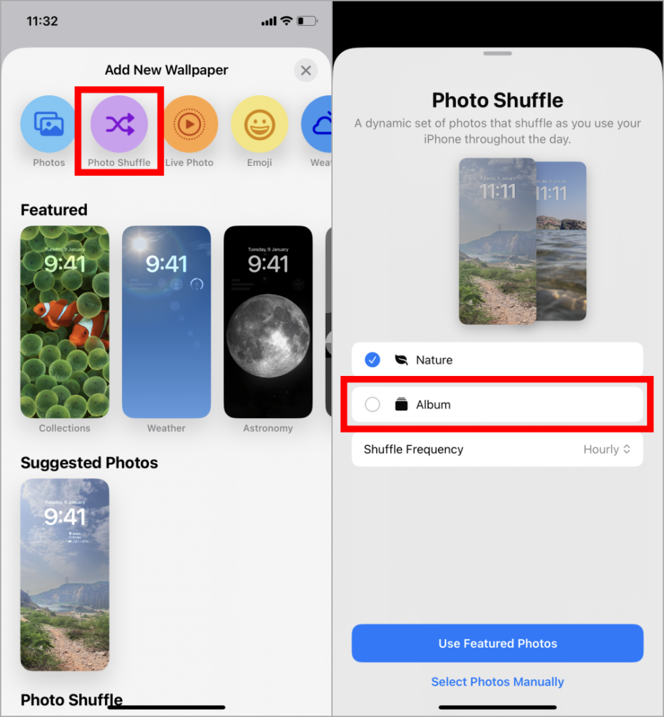 iPhoneの壁紙としてアルバムを設定する方法