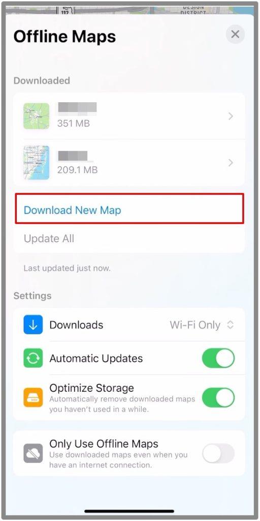 iPhone で Apple マップをオフラインでダウンロードして使用する方法