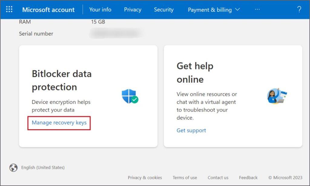 Windows 11 で BitLocker 回復キーを見つける方法