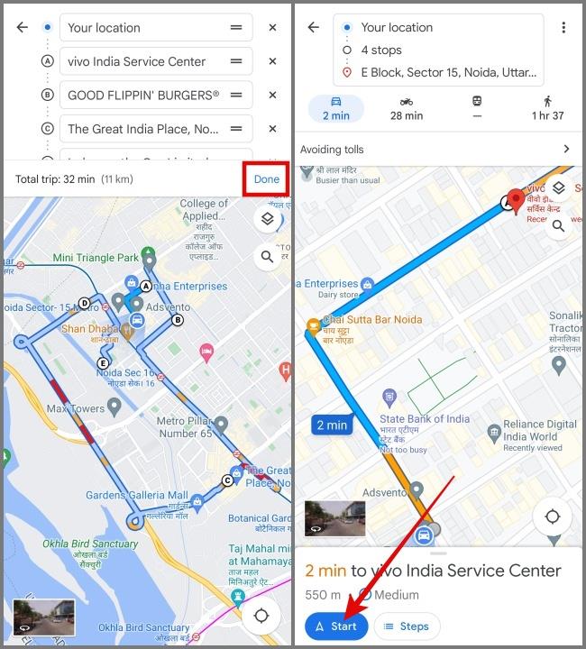 Google マップで複数の停留所があるルートを計画する方法