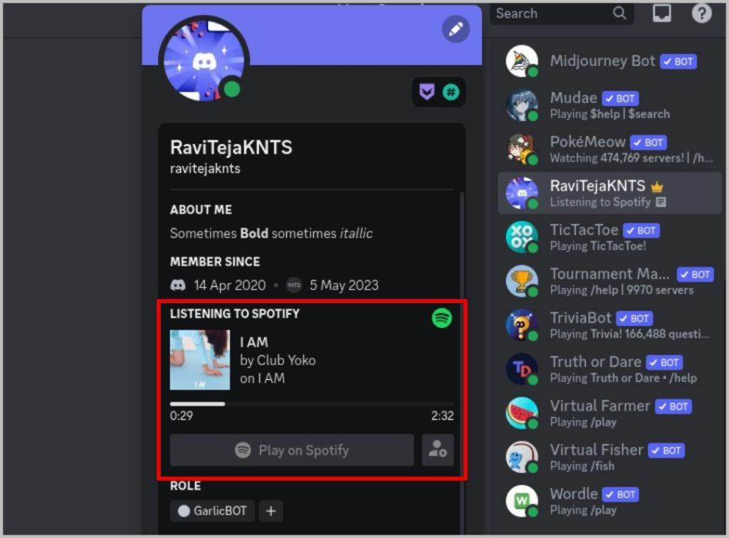 DiscordでSpotifyのステータスを表示する方法