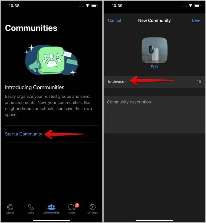 WhatsApp コミュニティにグループを追加または削除する方法