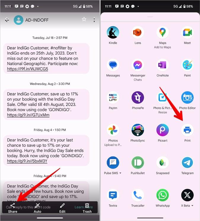 Android から SMS テキスト メッセージを印刷する 4 つの方法