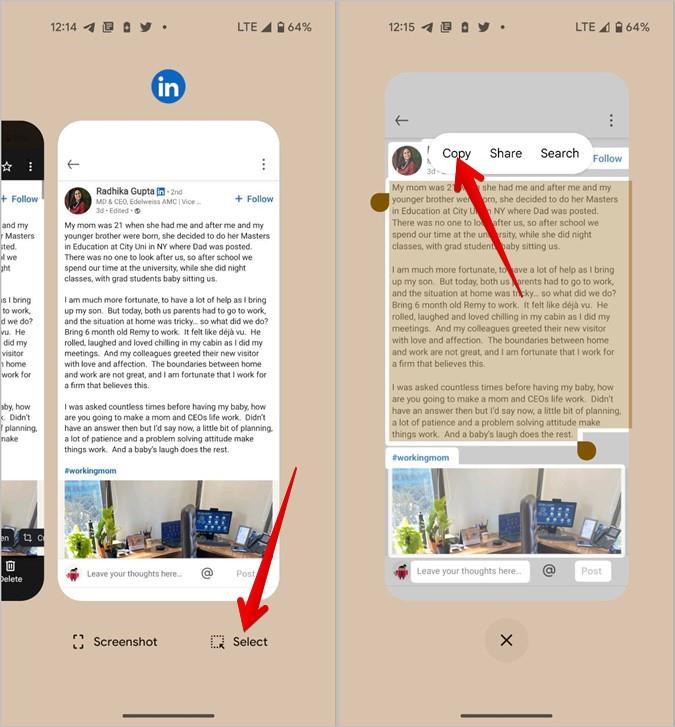 LinkedIn 投稿からテキストまたは URL をコピーする方法