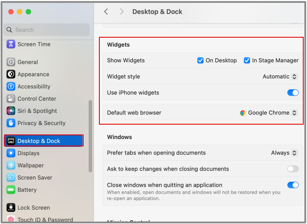 macOS Sonoma でウィジェットを追加およびカスタマイズする方法