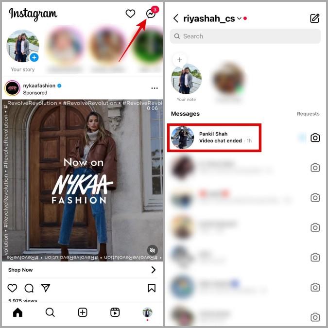 Instagram のビデオ通話で画面を共有する方法