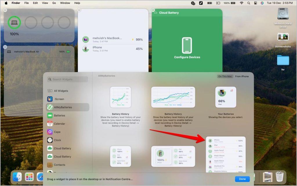 MacBookとiPadでiPhoneのバッテリーを確認する方法
