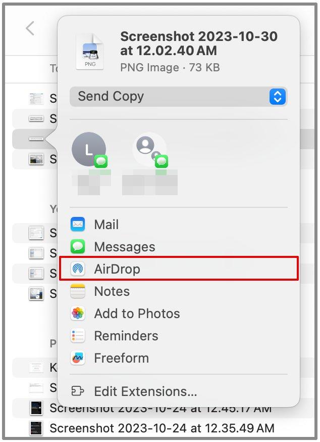 MacBookでAirDropを使用する方法