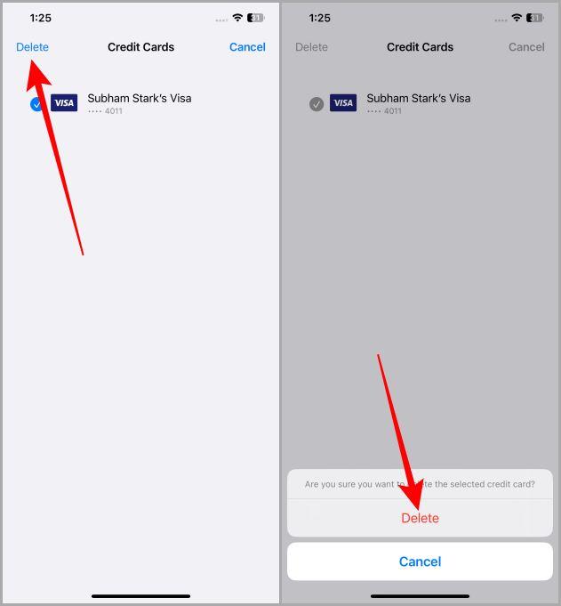 iPhoneのSafariでクレジットカードを追加、削除、更新する方法