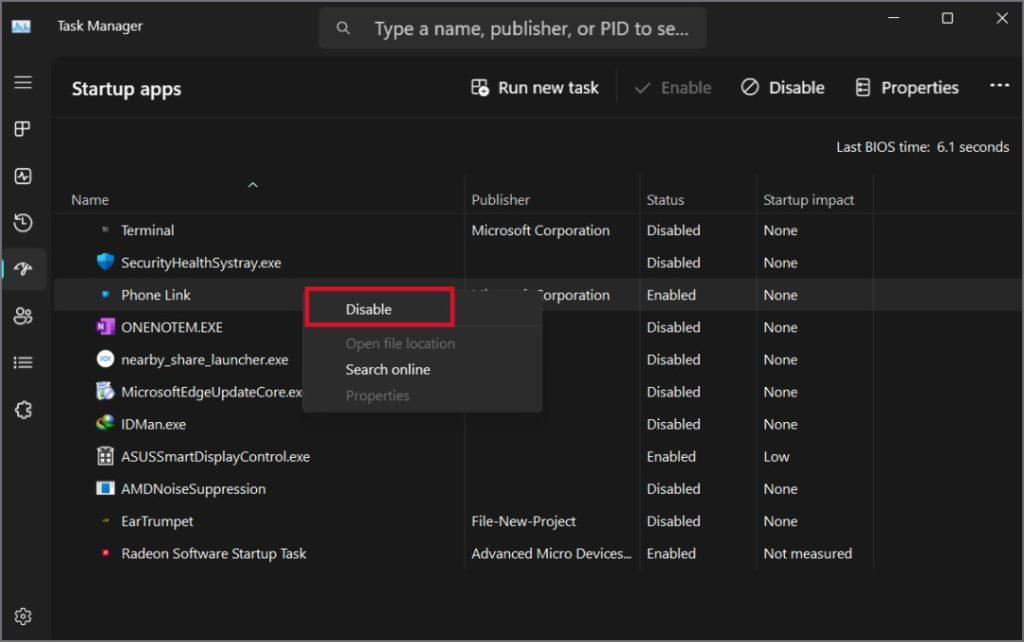 Windows 11 で携帯電話への接続時に Intel Unison がスタックする場合の 11 の修正
