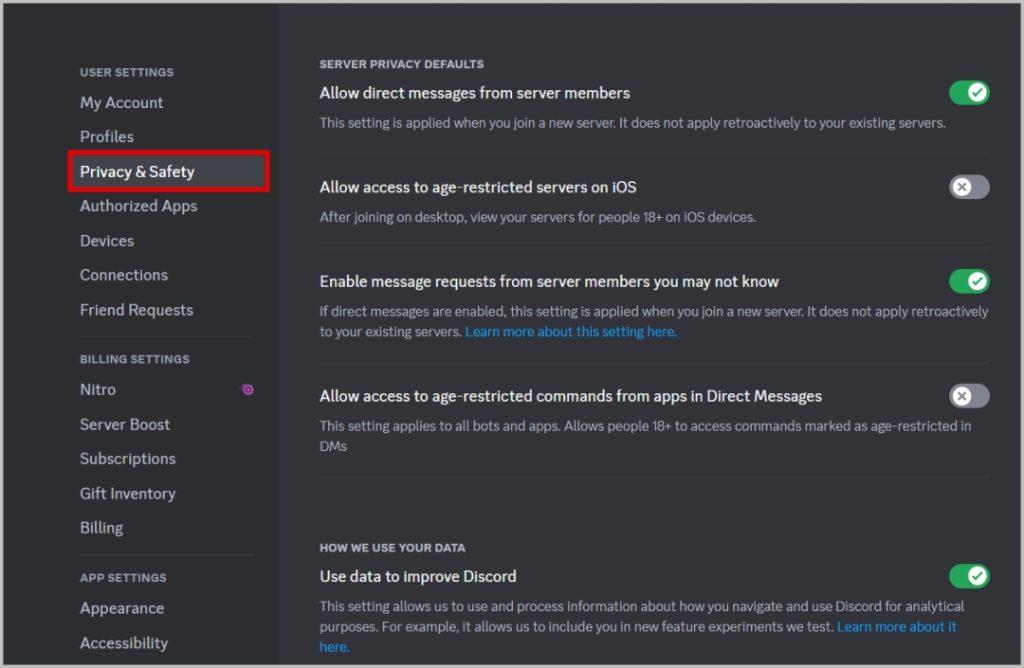 DiscordでスパムとDMをブロックする方法