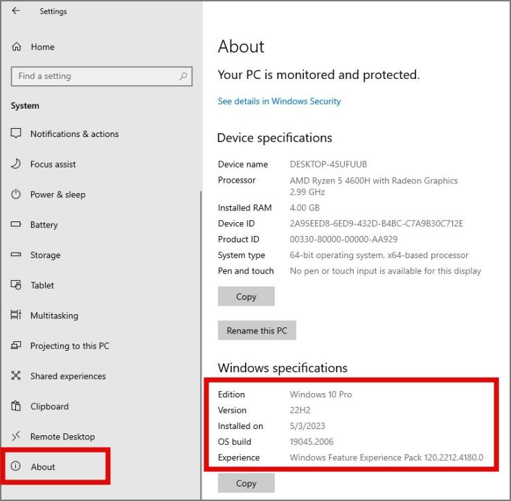 Windows のビルドとバージョンを確認する方法