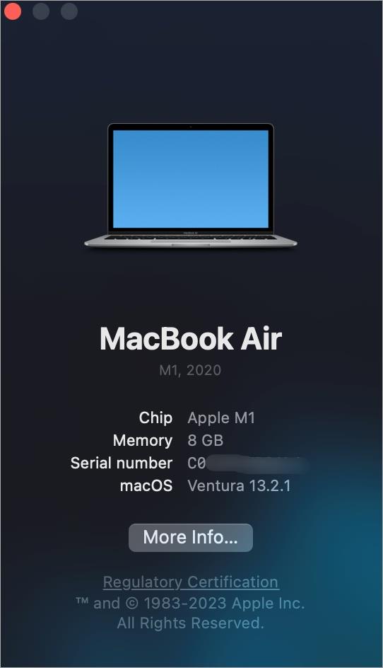 MacBook のモデルとシリアル番号を確認する 4 つの方法