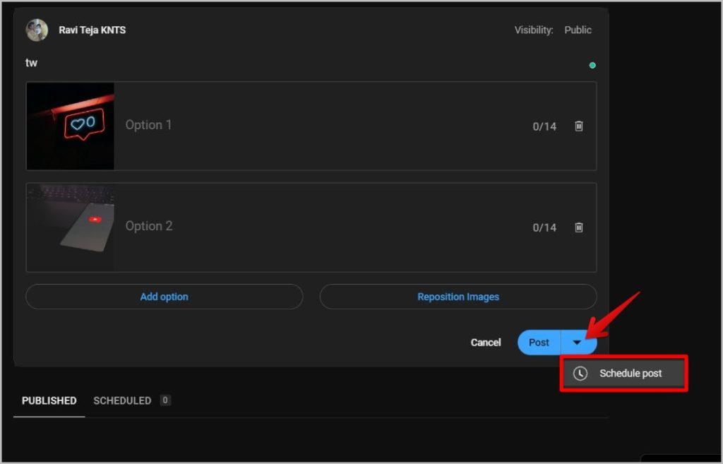 YouTube で画像を使用したコミュニティ投票を作成する方法