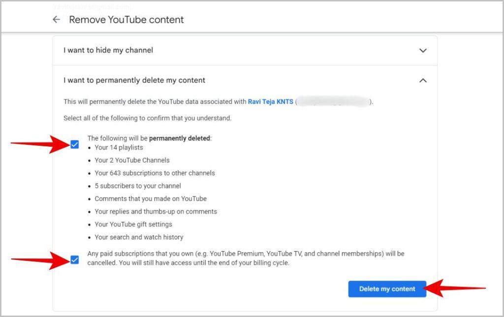 YouTube チャンネルとブランド YouTube チャンネルを削除する方法
