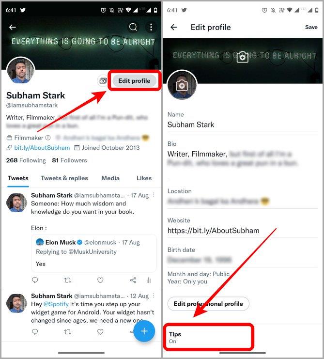 Android および iOS で Twitter にヒントを設定する方法