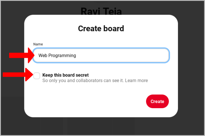デスクトップとモバイルで Pinterest ボードを非公開にする方法