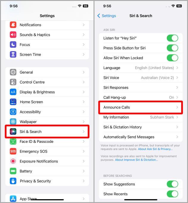 iPhoneで電話と通知をアナウンスする方法