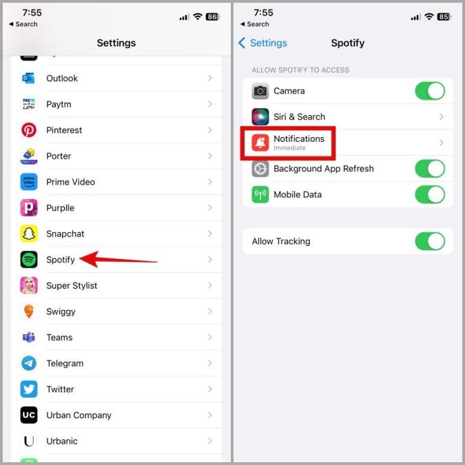 Android および iPhone のロック画面に Spotify が表示されない場合のトップ 8 の修正