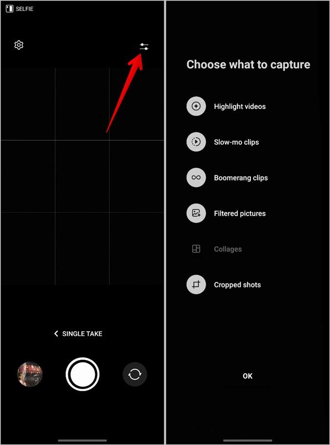 Samsung カメラ アプリのさまざまなアイコンの意味
