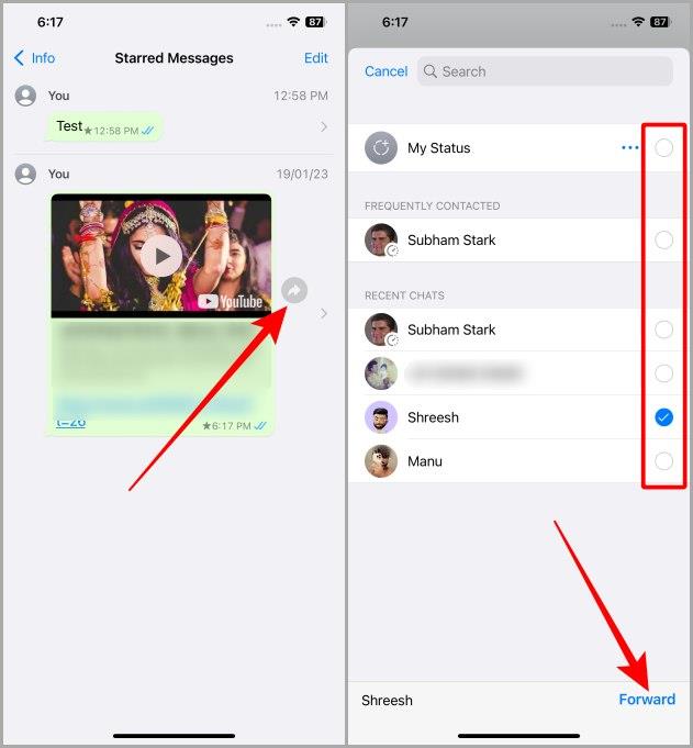 WhatsApp Web およびモバイル上のスター付きメッセージはどこにありますか