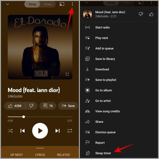 YouTube Music でスリープタイマーを設定する方法