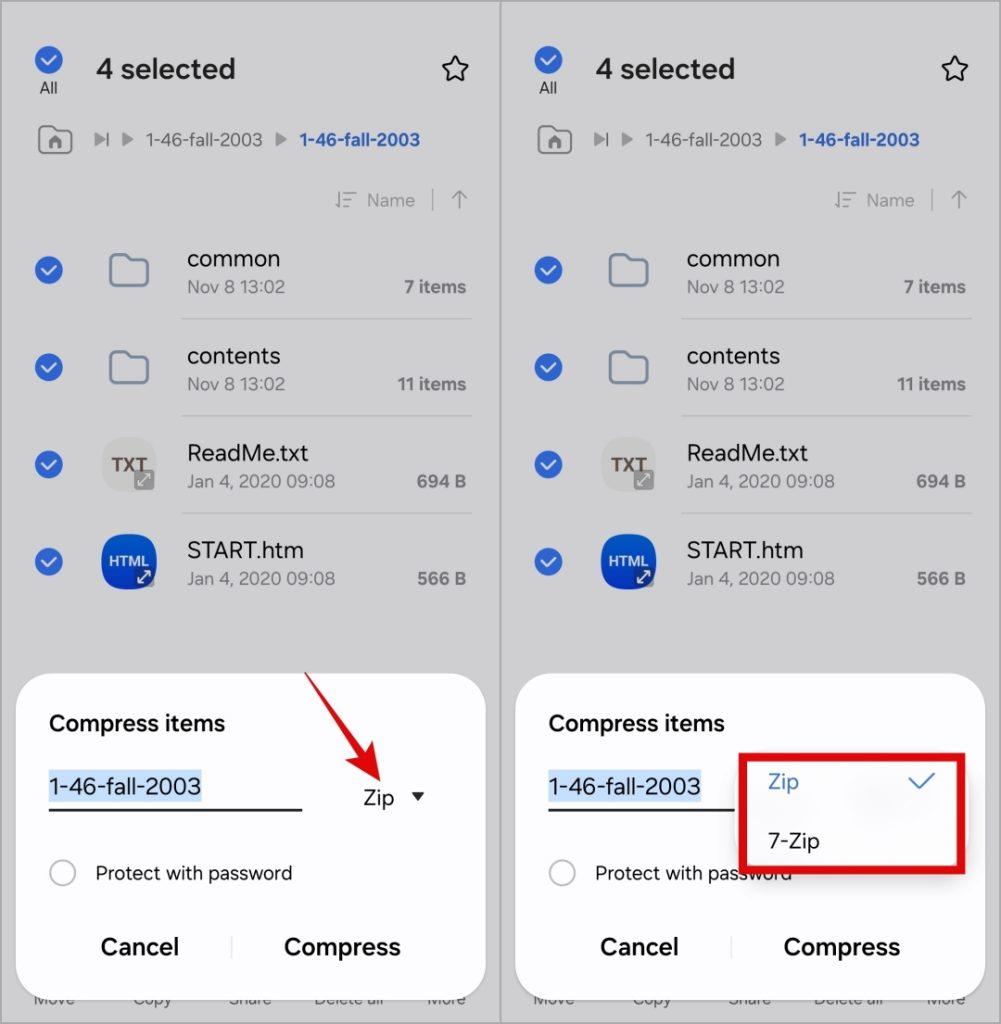 Samsung Galaxy スマートフォンで ZIP ファイルを作成して開く方法