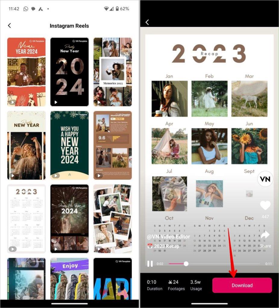 Instagram リール テンプレートの入手先