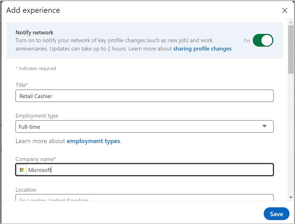 LinkedIn でエクスペリエンスを追加、編集、並べ替え、または削除する方法