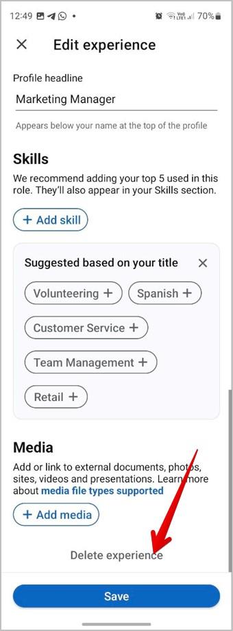 LinkedIn でエクスペリエンスを追加、編集、並べ替え、または削除する方法