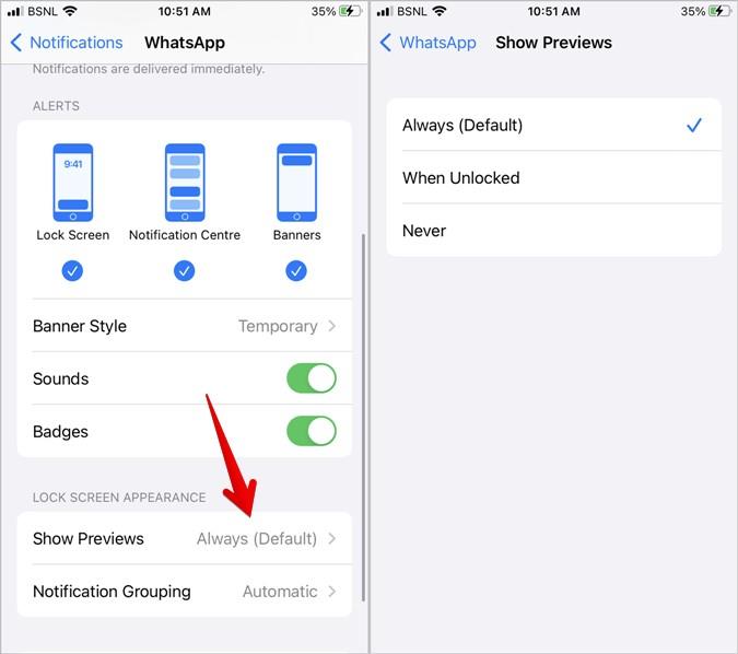 ロック画面とホーム画面で WhatsApp の通知を受け取る方法