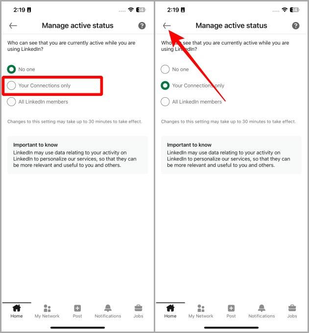 LinkedIn でアクティブ ステータスを非表示にする方法