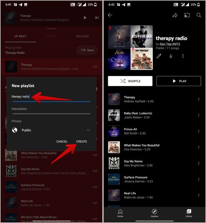 YouTube Music でプレイリストを作成して保存する 4 つの方法