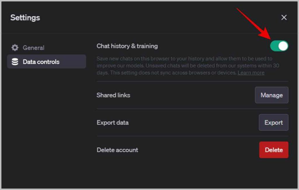 ChatGPTでチャット履歴を無効にする方法