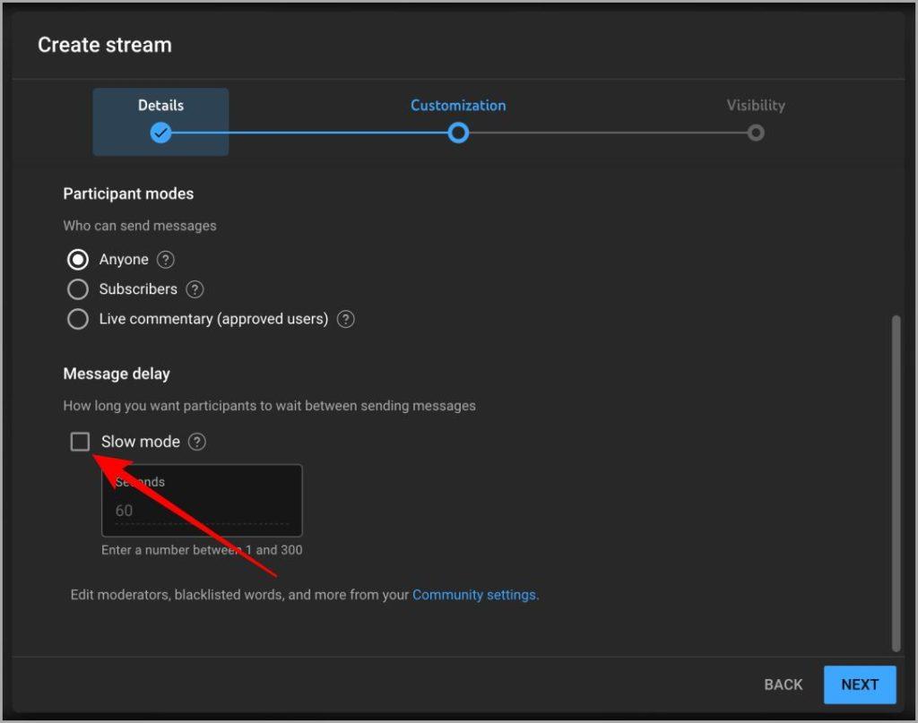 YouTube ライブチャットでスローモードを有効にする方法