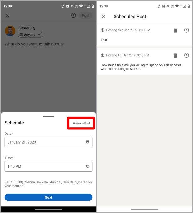 LinkedIn でネイティブに投稿をスケジュールする方法 (Web およびモバイル)