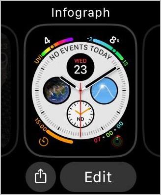 Apple Watch Face に合併症を追加、編集、または削除する方法