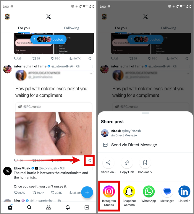 X（Twitter）からのツイートをInstagramに共有する方法