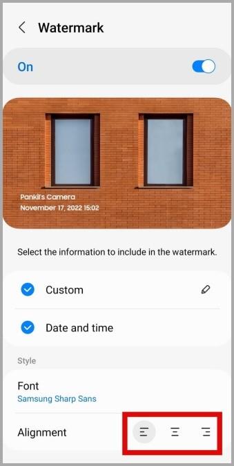 Samsung Galaxy スマートフォンで写真にウォーターマークを使用する方法