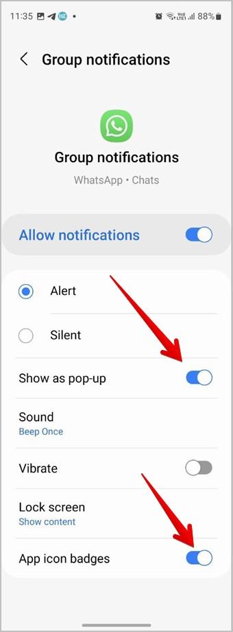 ロック画面とホーム画面で WhatsApp の通知を受け取る方法