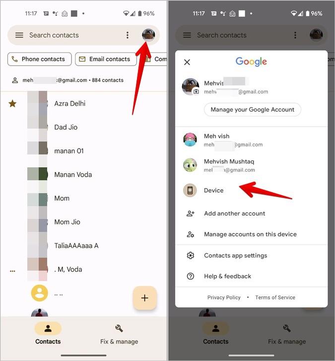 AndroidとiPhoneで連絡先が保存されている場所を確認する方法