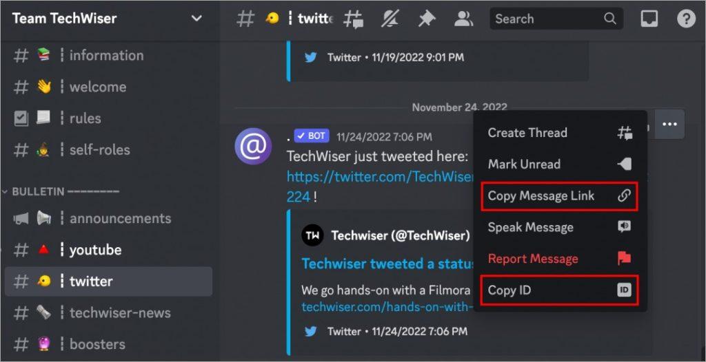 Discordのプロフィール、チャンネル、サーバー、メッセージID、リンクをコピーする方法