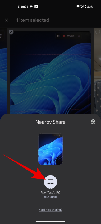 Nearby Share を使用して Android と Windows 間でファイルを共有する方法