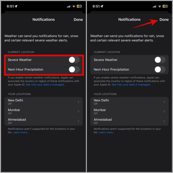Android と iPhone で天気予報を無効にする方法