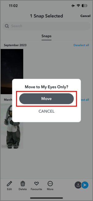 Snapchatで目だけを使う方法